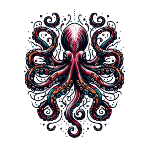 Neo-Traditional Octopus With Modern Twists And Bright Colors