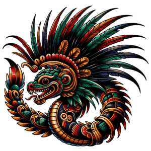 Neo-Traditional Quetzalcoatl With Rich Colors