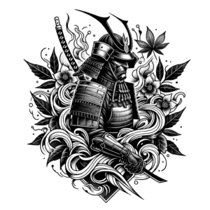 Neo-Traditional Samurai With Nature Elements