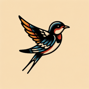 Neo-Traditional Swallow With Bold Colors