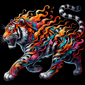 Neo-Traditional Tiger With Bright Colors