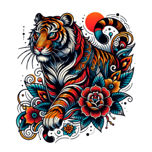 Neo-Traditional Tiger With Bright Palette