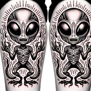 New School Alien With Playful Exaggeration