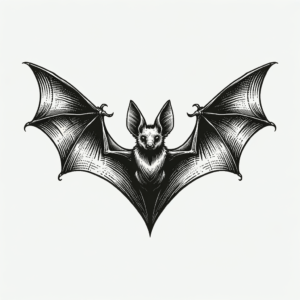 New School Bat With Exaggerated Wings