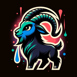 New School Capricorn Goat With Cartoonish Elements
