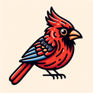 New School Cardinal With Exaggerated Features And Bright Colors