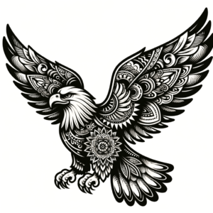 New School Eagle With Colorful Patterns