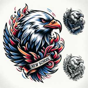 New School Eagle With Dynamic Colors