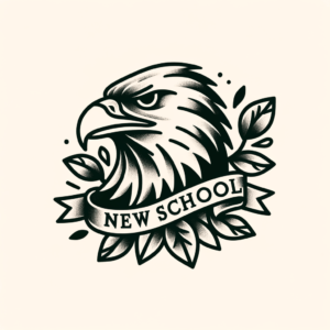 New School Eagle With Exaggerated Features