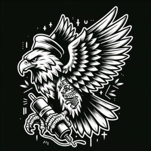 New School Eagle With Graffiti Elements