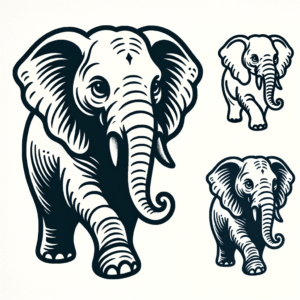 New School Elephant With Cartoonish Style
