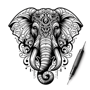 New School Elephant With Graffiti Style
