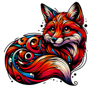 New School Fox With Bright Colors And Exaggerated Features