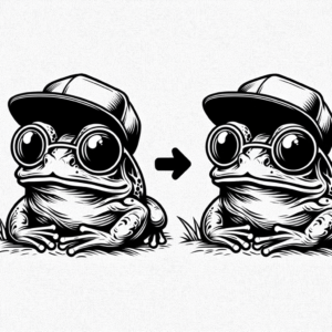 New School Frog With Exaggerated Features