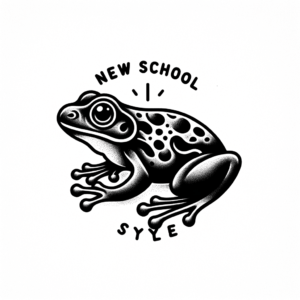 New School Frog With Playful Design