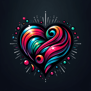 New School Heart With Bright Colors