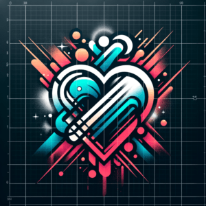 New School Heart With Vibrant Graffiti