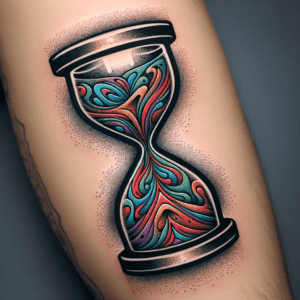 New School Hourglass With Exaggerated, Colorful Design