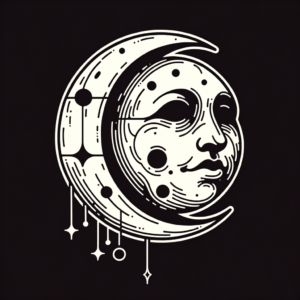 New School Moon With Exaggerated Features