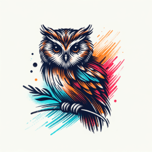 New School Owl With Vibrant Hues