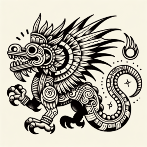 New School Quetzalcoatl With Playful Colors