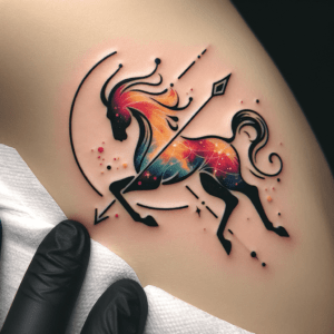 New School Sagittarius Constellation With Bright Colors