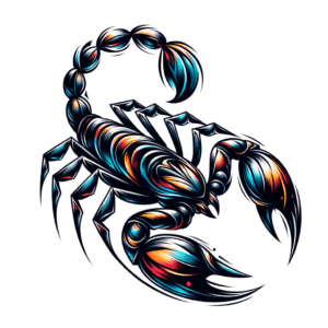 New School Scorpion With Dynamic, Modern Elements And Vibrant Colors