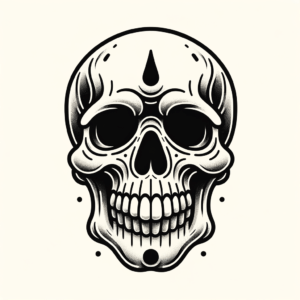 New School Skull With Cartoonish Style
