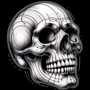 New School Skull With Exaggerated Proportions
