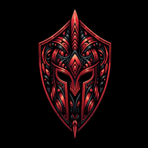 New School Spartan Shield With Vibrant Designs