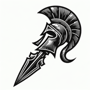 New School Spartan Spear With Exaggerated Features