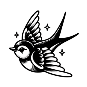 New School Swallow With Cartoonish Style