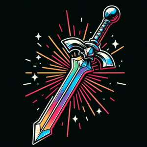 New School Sword With Vibrant Hues