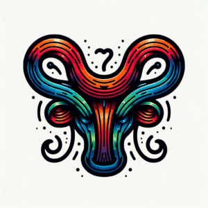 New School Taurus Glyph With Vibrant Colors