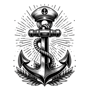 Old-School Anchor With A Sailor’S Hat