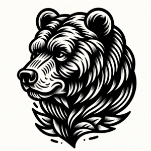 Old-School Bear With Bold Shading