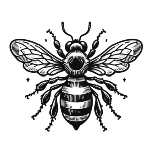 Old-School Bee With Solid Outlines