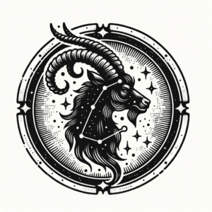 Old-School Capricorn Constellation With Thick Ink