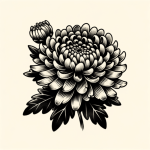 Old-School Chrysanthemum With Traditional Tattoo Style