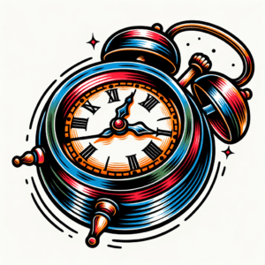 Old-School Clock With Bright, Bold Colors
