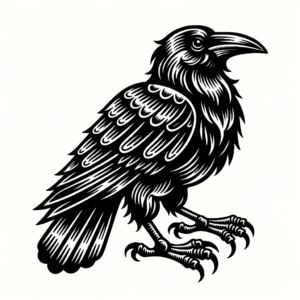 Old-School Crow With Traditional Elements