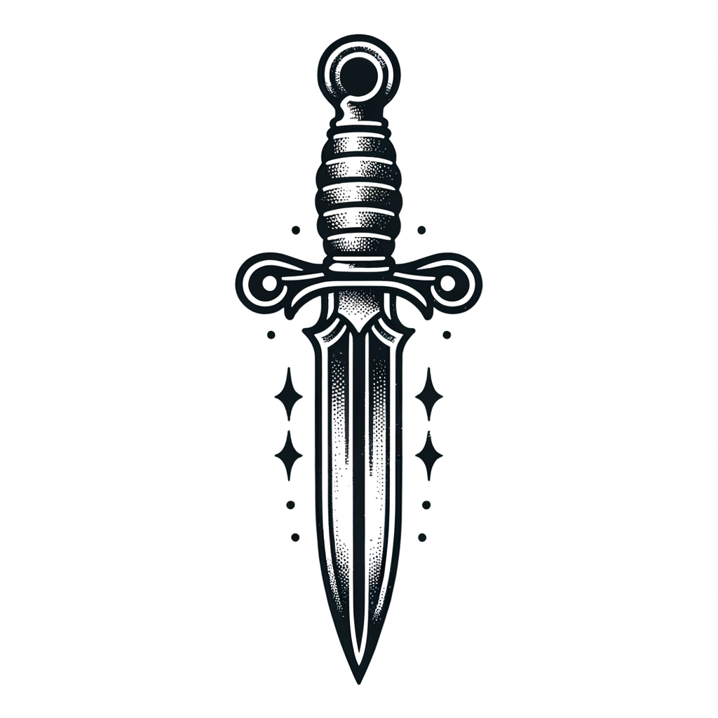 Old-School Dagger With Traditional Tattoo Style