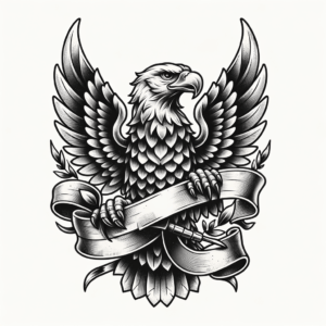 Old-School Eagle With A Banner