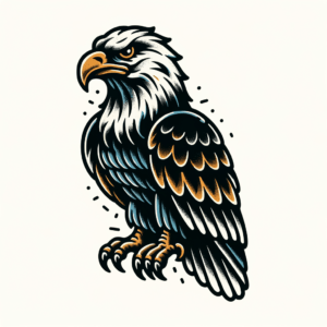 Old-School Eagle With Bold Colors