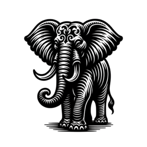 Old-School Elephant With Classic Tattoo Style