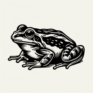 Old-School Frog With Bold And Simple Design