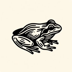 Old-School Frog With Simple Outlines