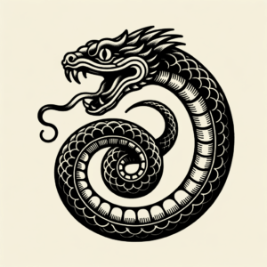 Old-School Ouroboros With Thick Outlines