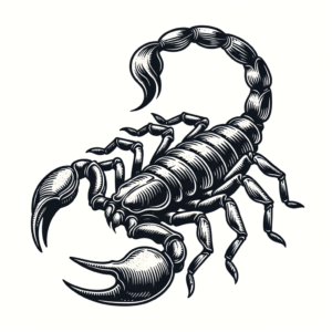Old-School Scorpion With Bold, Simple Lines And Traditional Aesthetics