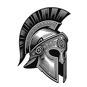Old-School Spartan Helmet With Traditional Motifs